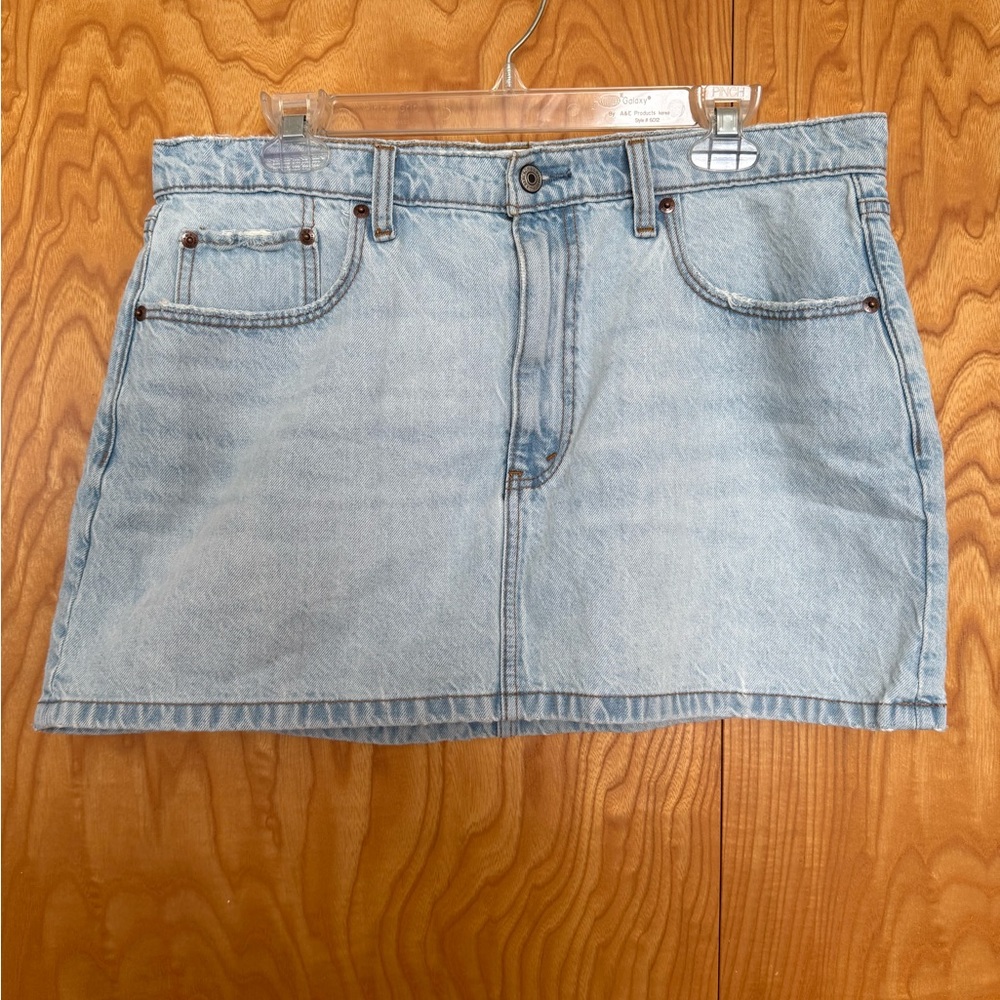 High Rise Denim Mini Skirt